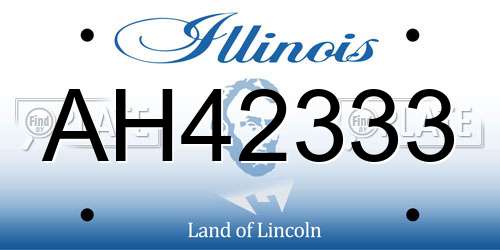 AH42333 Illinois License Plate
