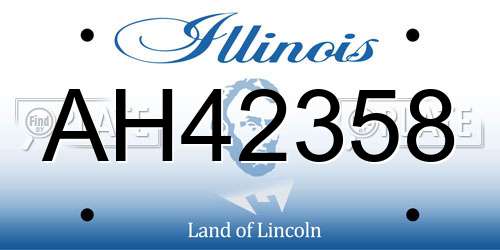 AH42358 Illinois License Plate
