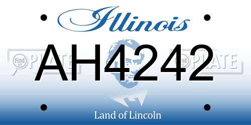 AH4242 Illinois License Plate