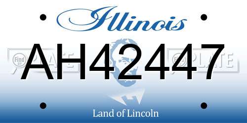 AH42447 Illinois License Plate