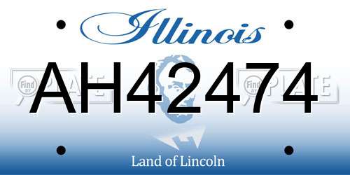 AH42474 Illinois License Plate