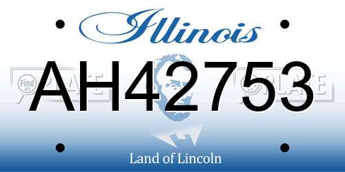 AH42753 Illinois License Plate