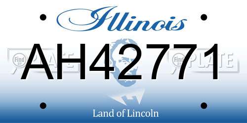 AH42771 Illinois License Plate