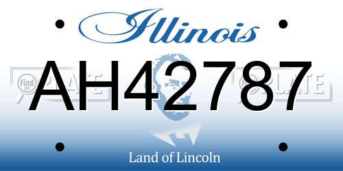 AH42787 Illinois License Plate