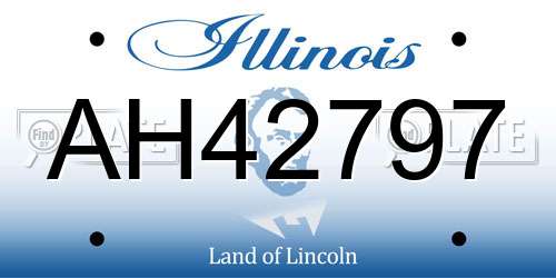 AH42797 Illinois License Plate