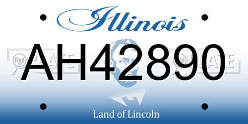 AH42890 Illinois License Plate
