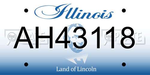AH43118 Illinois License Plate