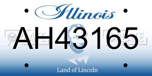 AH43165 Illinois License Plate