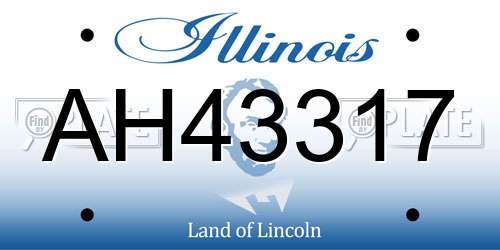 AH43317 Illinois License Plate