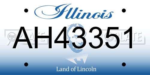 AH43351 Illinois License Plate