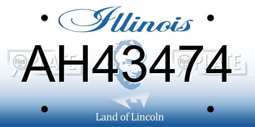 AH43474 Illinois License Plate