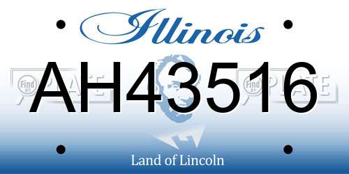 AH43516 Illinois License Plate