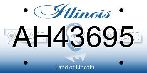 AH43695 Illinois License Plate