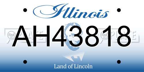 AH43818 Illinois License Plate
