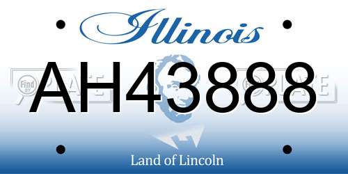 AH43888 Illinois License Plate