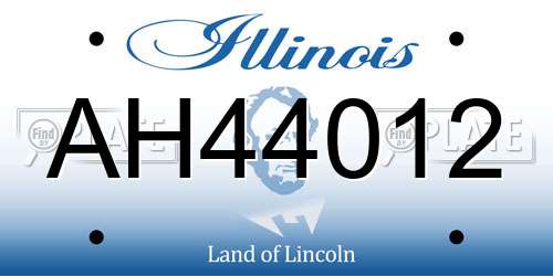 AH44012 Illinois License Plate