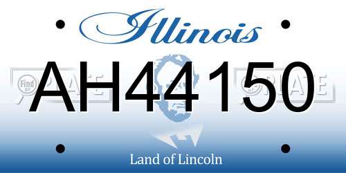 AH44150 Illinois License Plate