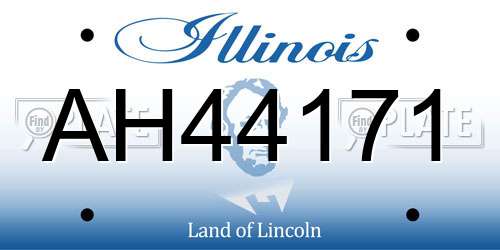 AH44171 Illinois License Plate
