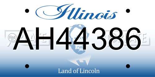 AH44386 Illinois License Plate