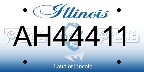 AH44411 Illinois License Plate