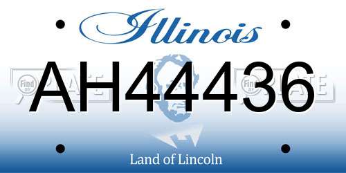 AH44436 Illinois License Plate