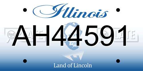 AH44591 Illinois License Plate