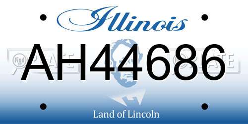 AH44686 Illinois License Plate