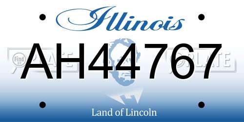 AH44767 Illinois License Plate