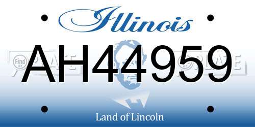 AH44959 Illinois License Plate