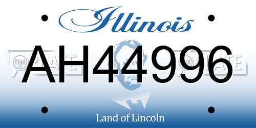 AH44996 Illinois License Plate