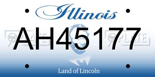 AH45177 Illinois License Plate