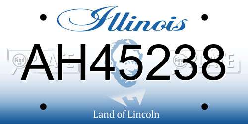 AH45238 Illinois License Plate