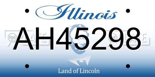 AH45298 Illinois License Plate