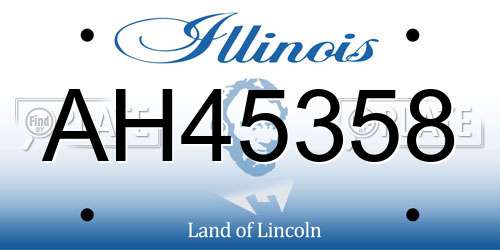 AH45358 Illinois License Plate