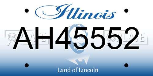 AH45552 Illinois License Plate