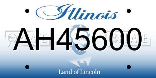 AH45600 Illinois License Plate
