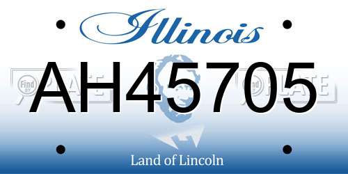 AH45705 Illinois License Plate