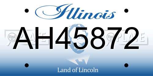 AH45872 Illinois License Plate