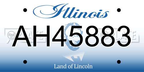 AH45883 Illinois License Plate
