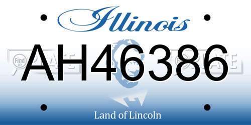 AH46386 Illinois License Plate