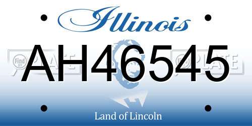 AH46545 Illinois License Plate