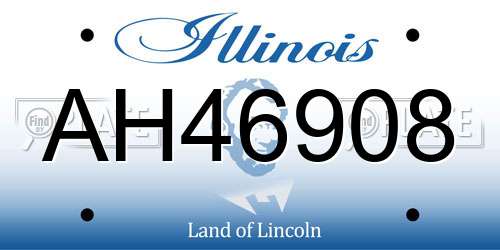 AH46908 Illinois License Plate
