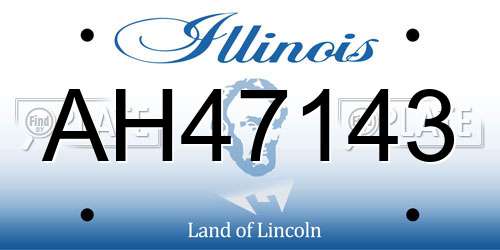 AH47143 Illinois License Plate