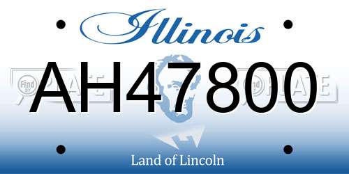 AH47800 Illinois License Plate