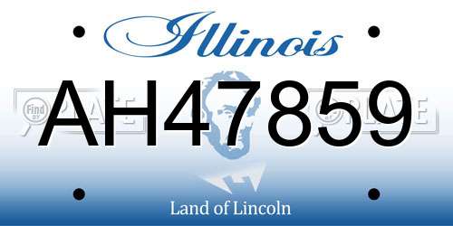 AH47859 Illinois License Plate
