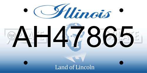 AH47865 Illinois License Plate