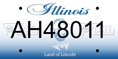 AH48011 Illinois License Plate