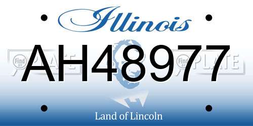 AH48977 Illinois License Plate