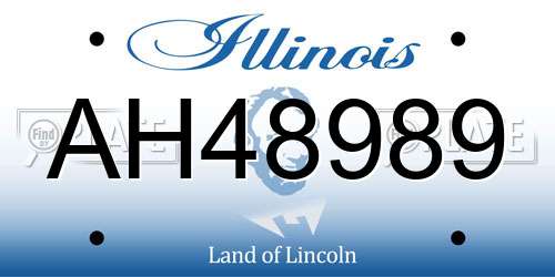 AH48989 Illinois License Plate