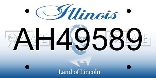 AH49589 Illinois License Plate